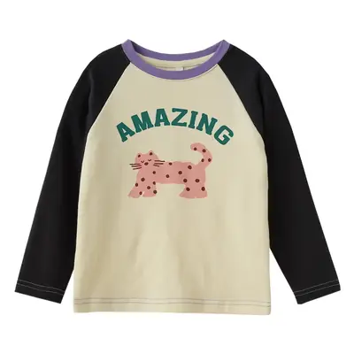 Children Cotton Cartoon T-Shirt Boys Round Neck Long Sleeve