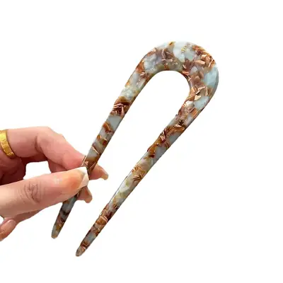 Acetate Hairpin with Chain & Chopsticks Design