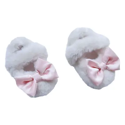 Korean Style Baby Girl Cotton Shoes, Princess Autumn and Winter Style, Fleece-Lined Baby Shoes, Toddler Shoes, Soft Sole, Non-Slip