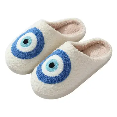 2023 cross-border new winter devil's eye cotton slippers women wholesale couples indoor home plush warm slippers