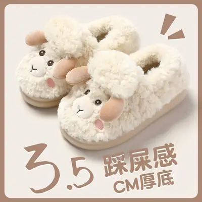 Women's Winter Plush Slippers with Heel Cover