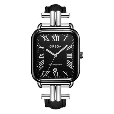 Oshga Women's Green Leather Watch with Calendar