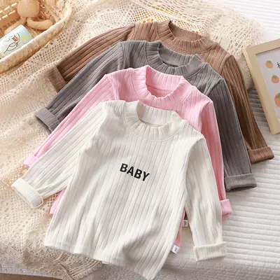 Autumn Winter Baby Long Sleeve T-Shirt White Pink Grey