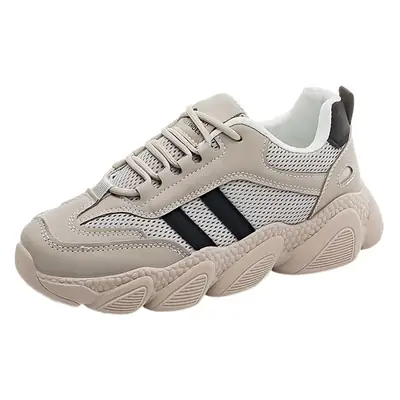 Women's Beige Mesh Casual Sneakers 2024 Spring