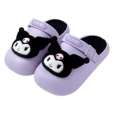 Kuromi Genuine Joint Waterproof Cotton Slippers for Women Autumn and Winter 2025 New Indoor Home Non-Slip Warm Cotton Slippers for Women