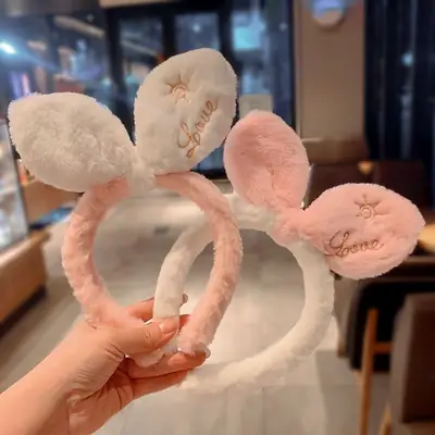 Plush Rabbit Ears Headband for Girls