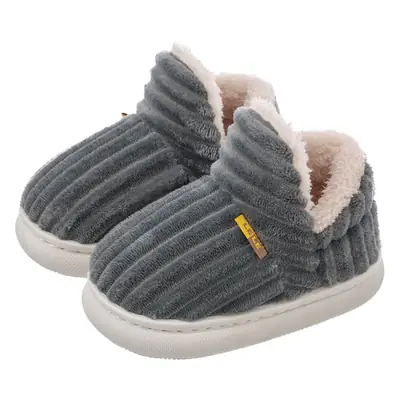 Children's Cotton Slippers for Boys and Girls, Cartoon Design, Closed Heel, Non-Slip, Indoor Home Slippers, Thickened and Warm, Children's Style