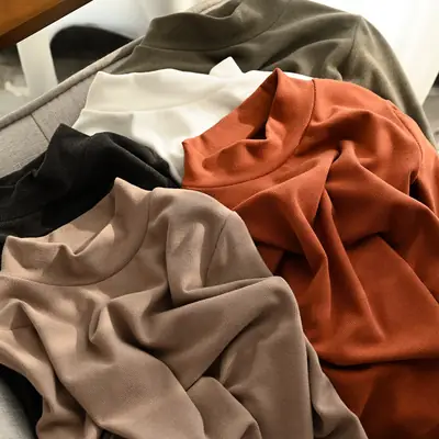 300g Warm T-Shirt for Boys Girls Autumn Winter Half Turtleneck