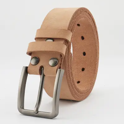 Men's Full Grain Leather Belt Brown Casual Cross Border Cowhide Belt