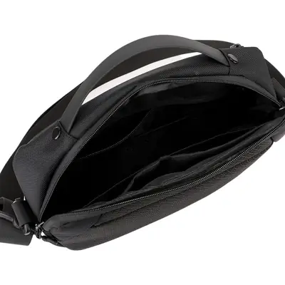 Men's Black Shoulder Messenger Bag Adjustable Strap