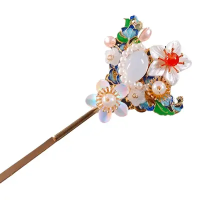 Chinese Style Burnt Blue Hairpin for Women