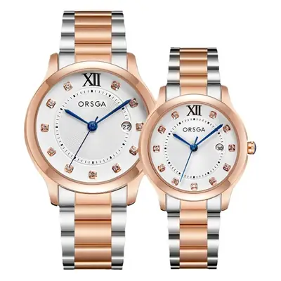 Oshie Diamond Calendar Watch Silver Bracelet Waterproof Men Women