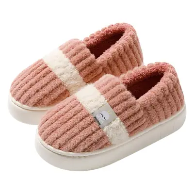 Women's Pink Fleece-Lined Winter Slippers