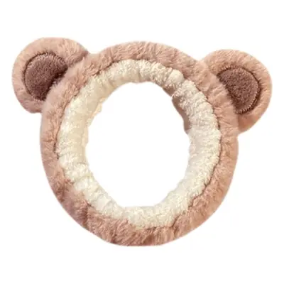 Plush Bear Hairband for Girls Pink Autumn Winter