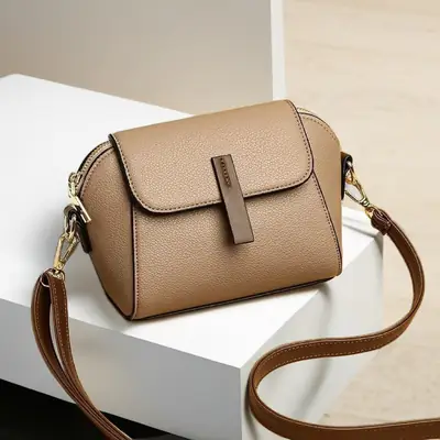 Women's Crossbody Bag White Leather Mobile Phone Holder