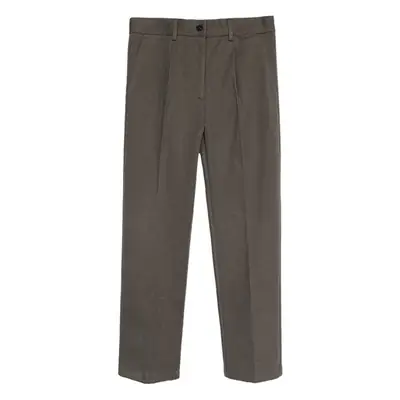Men's Woolen Slim Fit Cropped Pants Grey