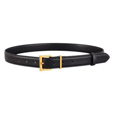 Women's Brown Genuine Leather Belt with Gold Buckle