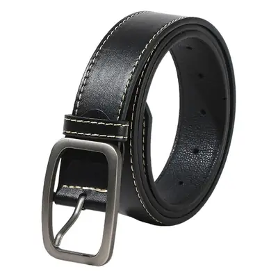 2024 Style Men's Black Leather Belt 3.3cm
