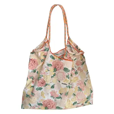 Korean Style Floral Canvas Tote Bag Large Capacity