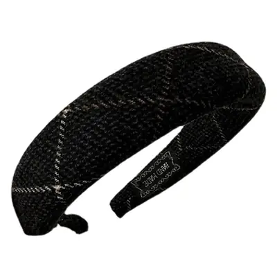 Retro Plaid Headband with Skull Top Design for Women
