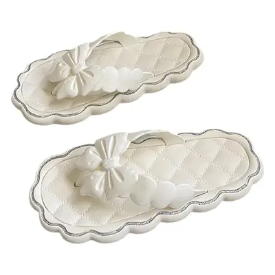 New Style Flip-Flops with Bow, Beach Sandals, Soft Sole, Summer Outdoor Wear, Women's Flat Comfortable Cloud Sandals