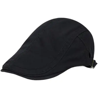 Men's Navy Blue Peaked Cap with Adjustable Strap