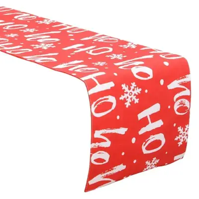 Merry Christmas Cross-Country Table Runner with Snowman Design