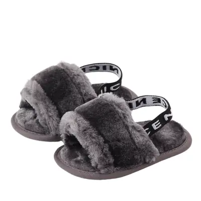 Cross-Border Hot Selling Soft-Soled Breathable Baby Shoes Baby Shoes 0-1 Years Old Simple Elastic Toddler Shoes Furry Sandals Wholesale
