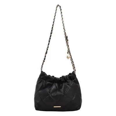 Women Rhombus Chain Shoulder Bag Cream 2023