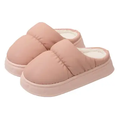 Waterproof Cotton Slippers for Women, Winter 2026 New Model, Indoor Home Non-Slip Warm Plush Latex Maternity Cotton Slippers for Women Winter