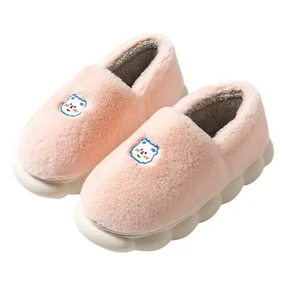New Winter Couple's Warm Cotton Shoes for Women, Indoor Non-Slip Cute Thick-Soled Closed-Back Cotton Shoes for Men