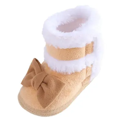 2023 New newborn baby shoes soft bottom baby shoes 4-6-8-10month autumn winter fleece-lined toddler shoes princess shoes