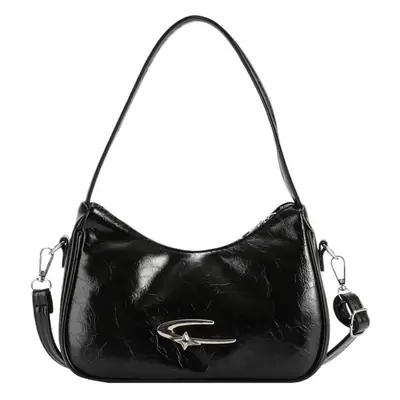 Black Leather Shoulder Bag for Women 2023