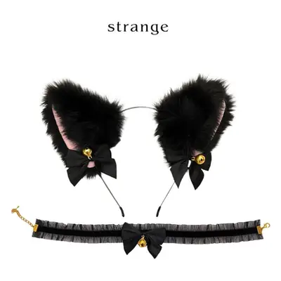 Black Lace Masquerade Cat Headband for Halloween Party