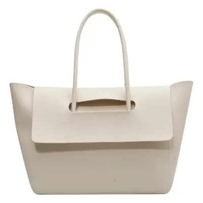 Korean Style Leather Tote Bag Brown Large Capacity