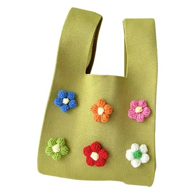 Korean Style Flower Knitted Shoulder Bag