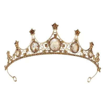 Retro Blue Crystal Princess Crown for Girls Birthday Dance