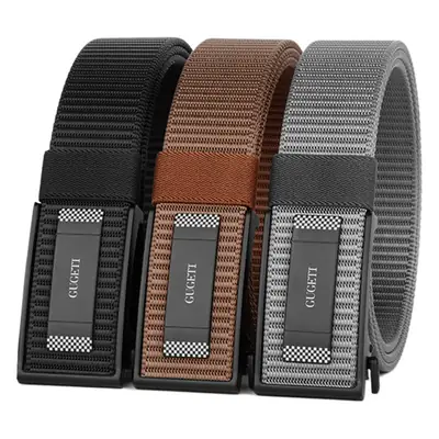 Men's Black Automatic Buckle Belt with Light