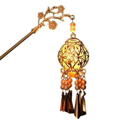 Luminous Metal Tassel Hairpin for Women
