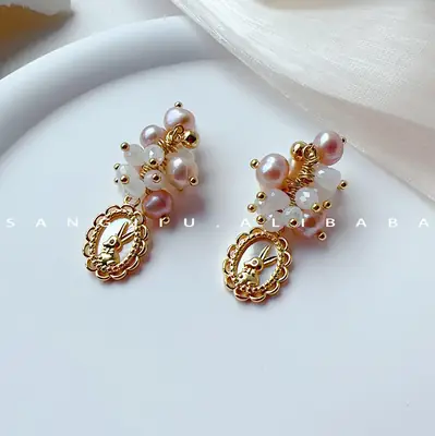 Mulberry Pearl Earrings for Women Elegant Court Style