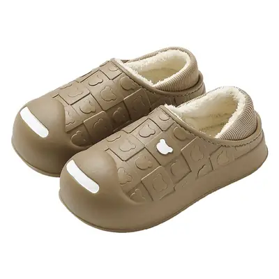 Eva Waterproof Cotton Slippers with Heel for Women, Winter Indoor Home Use, Men's Plush Slippers with a Soft Cushioning Feel, Wholesale for Men