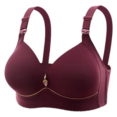 Foreign trade order plus size non-magnetic wireless push up breast adjustment type chubby girl underwear glossy four breasted bra