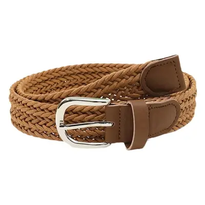 Women's Brown Braided Linen Belt with Buckle