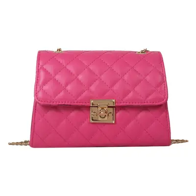 Pink Quilted Chain Shoulder Bag for Women