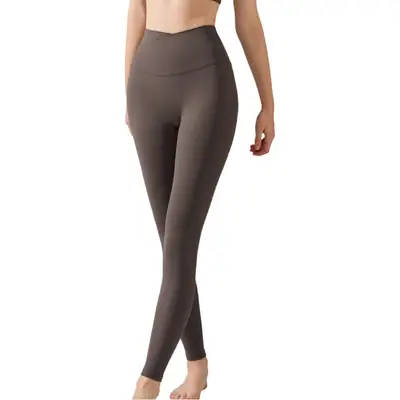 Women's Tight High Waist Yoga Pants Peach No Line