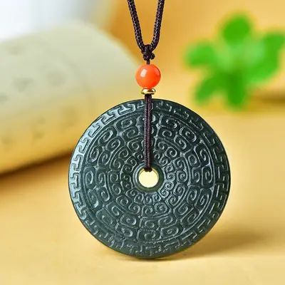 Xinjiang Hetian Jade Antique Pallial Buckle Pendant