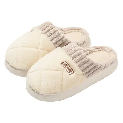 Men Winter Cotton Slippers Warm Plush Heel Non Slip