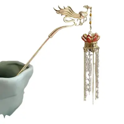 Retro Phoenix Tassel Hairpin for Women