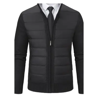 Men's Dark Gray Fleece Hooded Jacket with Zip Front
