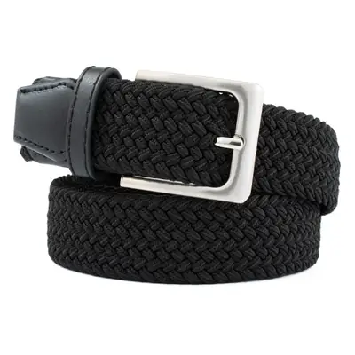 Brown Unisex Stretch Belt with Silver Buckle